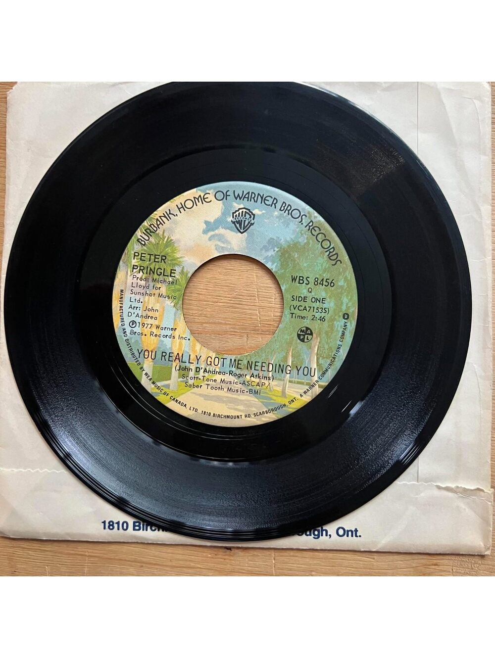 Peter Pringle - You really got me Needing You/Too long in the Cold 45rpm VG+ R13